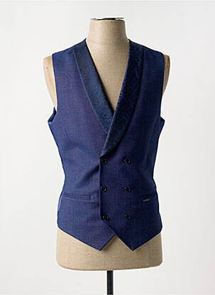 Gilet sans manche effet matière satinée bleu GIACCHÉ 81 homme