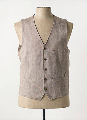 Gilet sans manche tissage chiné marron ROY ROBSON homme