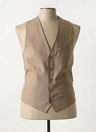 Gilet sans manche tissage chiné marron MONSIEUR HECTOR homme