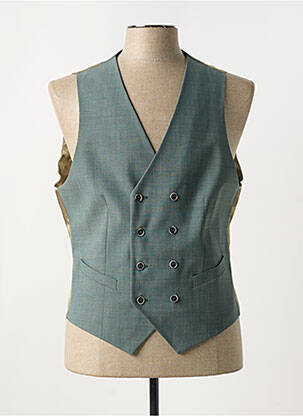 Gilet sans manche tissage chiné vert MONSIEUR HECTOR homme