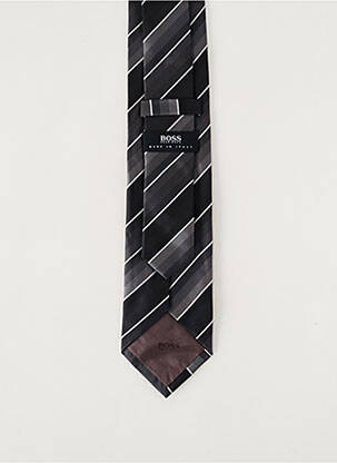 Cravate imprimé rayures noir HUGO BOSS homme