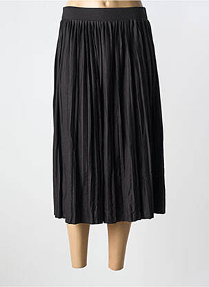 Jupe mi-longue coupe évasée noir ICHI femme