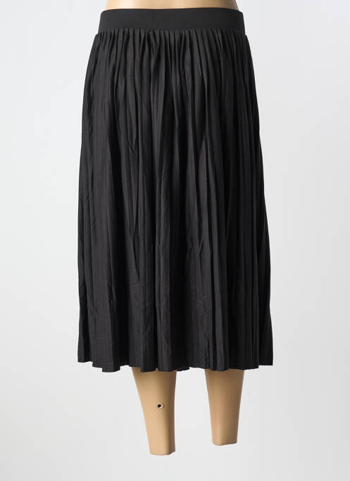 Jupe mi-longue coupe évasée noir ICHI femme