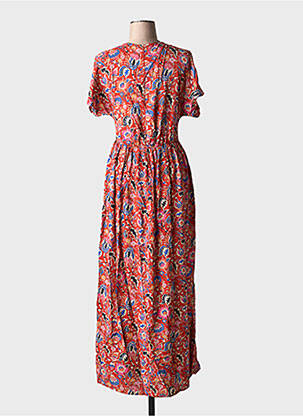 Robe longue manches courtes manches courtes orange VERO MODA femme
