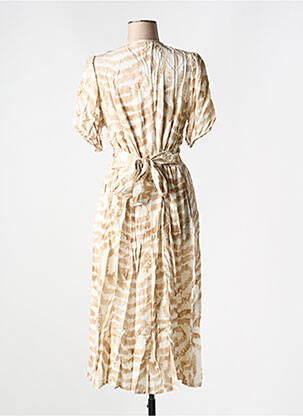 Robe mi-longue manches courtes manches courtes beige SORBET femme