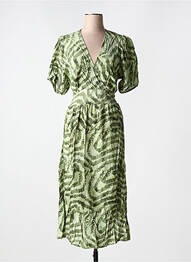 Robe mi-longue manches courtes manches courtes vert SORBET femme