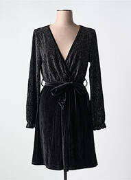 Robe courte manches longues manches longues noir LILIE ROSE femme
