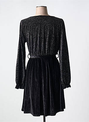 Robe courte manches longues manches longues noir LILIE ROSE femme