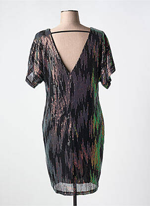 Robe courte manches courtes manches courtes noir LILIE ROSE femme