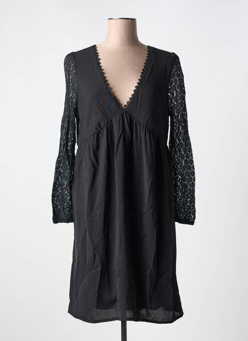 Robe mi-longue noir LILIE ROSE pour femme