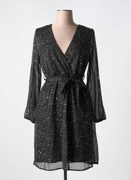 Robe mi-longue noir LILIE ROSE pour femme