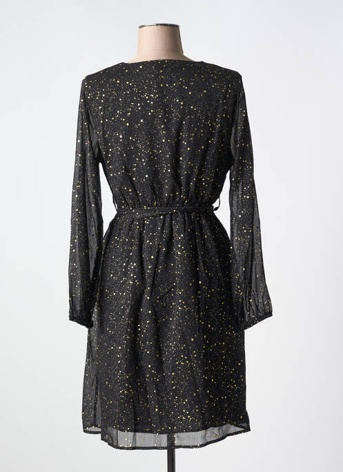 Robe mi-longue noir LILIE ROSE pour femme