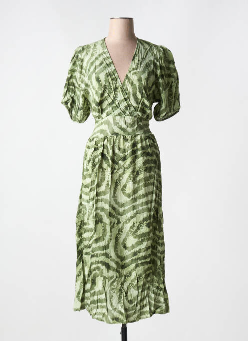 Robe mi-longue vert SORBET pour femme