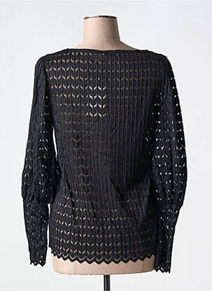 Top coupe cintrée manches longues noir FRANSA femme