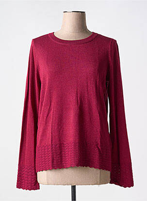 Pull coupe cintrée manches longues rouge FRANSA femme