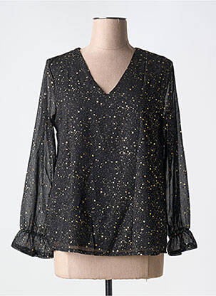 Blouse manches longues manches longues noir LILIE ROSE femme