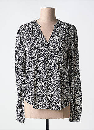 Blouse tissage popeline manches longues noir B.YOUNG femme