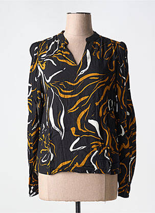 Blouse imprimé fantaisie manches longues noir FRANSA femme