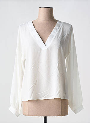 Blouse légère et transparente manches longues blanc VERO MODA femme