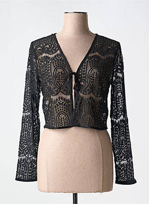 Gilet manches longues coupe cintrée noir FRANSA femme