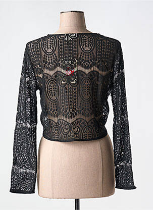 Gilet manches longues coupe cintrée noir FRANSA femme