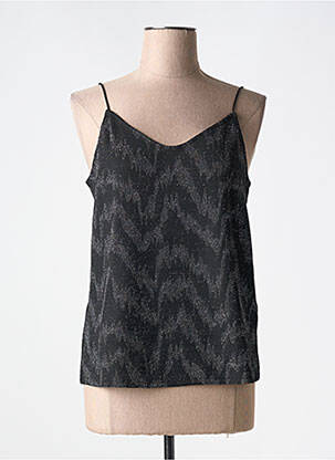 Top coupe cintrée fines bretelles noir ICHI femme