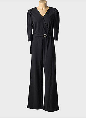 Combi-pantalon tissage crêpe manches 3/4 noir ICHI femme