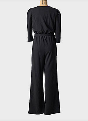 Combi-pantalon tissage crêpe manches 3/4 noir ICHI femme