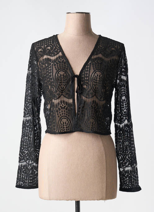 Gilet manches longues noir FRANSA pour femme