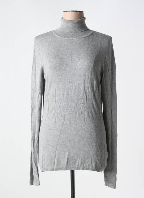 Pull col roulé gris ICHI pour femme