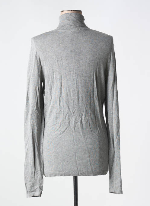 Pull col roulé gris ICHI pour femme