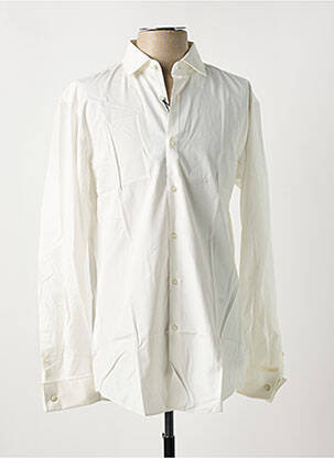 Chemise manches longues tissage popeline beige HUGO BOSS homme