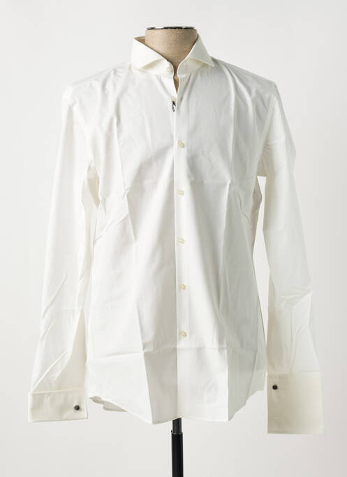 Chemise manches longues tissage popeline beige HUGO BOSS homme