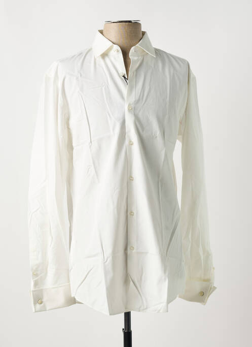 Chemise manches longues beige HUGO BOSS pour homme