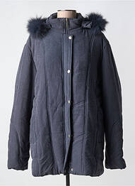 Manteau court capuche a capuche bleu DIDADI femme