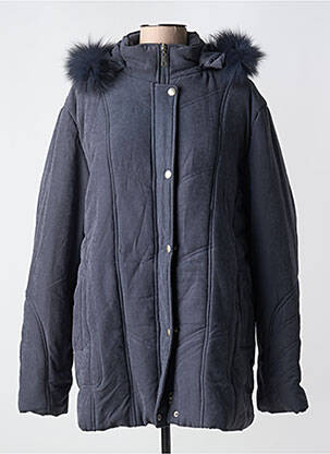 Manteau court capuche a capuche bleu DIDADI femme