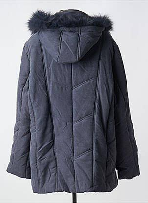 Manteau court capuche a capuche bleu DIDADI femme