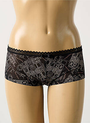 Shorty tissage tulle noir LOU femme