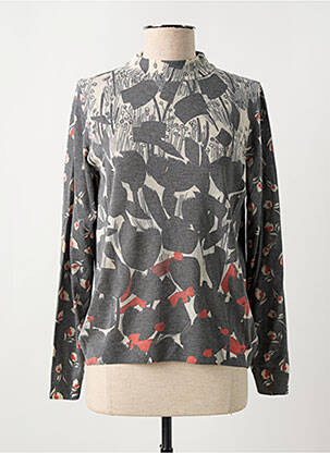 Pull coupe droite manches longues gris GUY DUBOUIS femme