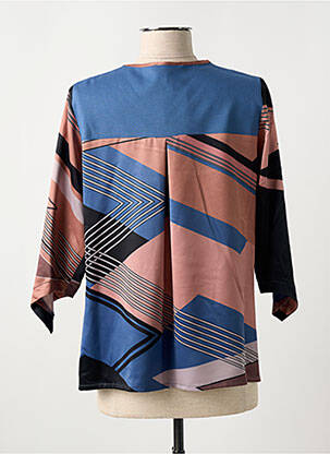 Blouse imprimé fantaisie manches 3/4 bleu GREGORY PAT femme