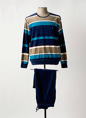 Pyjama col rond bleu MASSANA homme