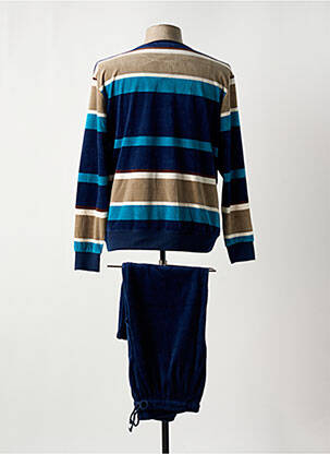 Pyjama col rond bleu MASSANA homme