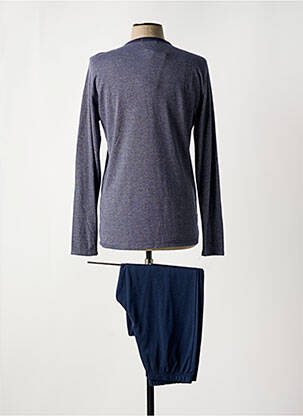 Pyjama col rond bleu MASSANA homme