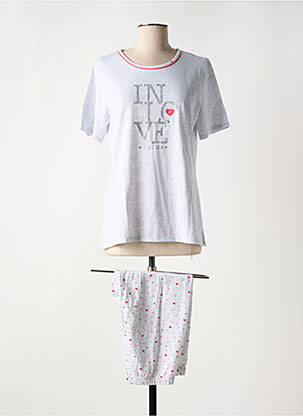 Pyjama manches courtes gris MASSANA femme