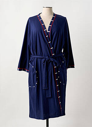Robe de chambre tissage jersey bleu MASSANA femme