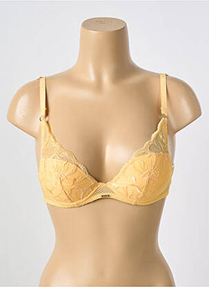 Soutien-gorge effet matière satinée haut soutien-gorge avec mousse de rembourrage amovible jaune CHANTELLE femme