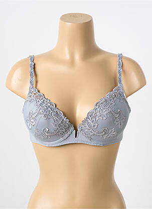 Soutien-gorge effet matière satinée haut soutien-gorge avec mousse de rembourrage amovible gris SIMONE PERELE femme