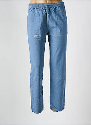 Pantalon droit tissage crêpe taille normale bleu AMARO femme