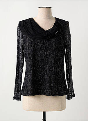 Top coupe fluide manches longues noir FRANCE RIVOIRE femme