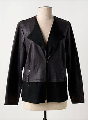 Veste casual tissage suedine noir GUY DUBOUIS femme